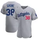 Eric Gagne ＃38 Los Angeles Dodgers Authentic Men's Gray Away Jersey