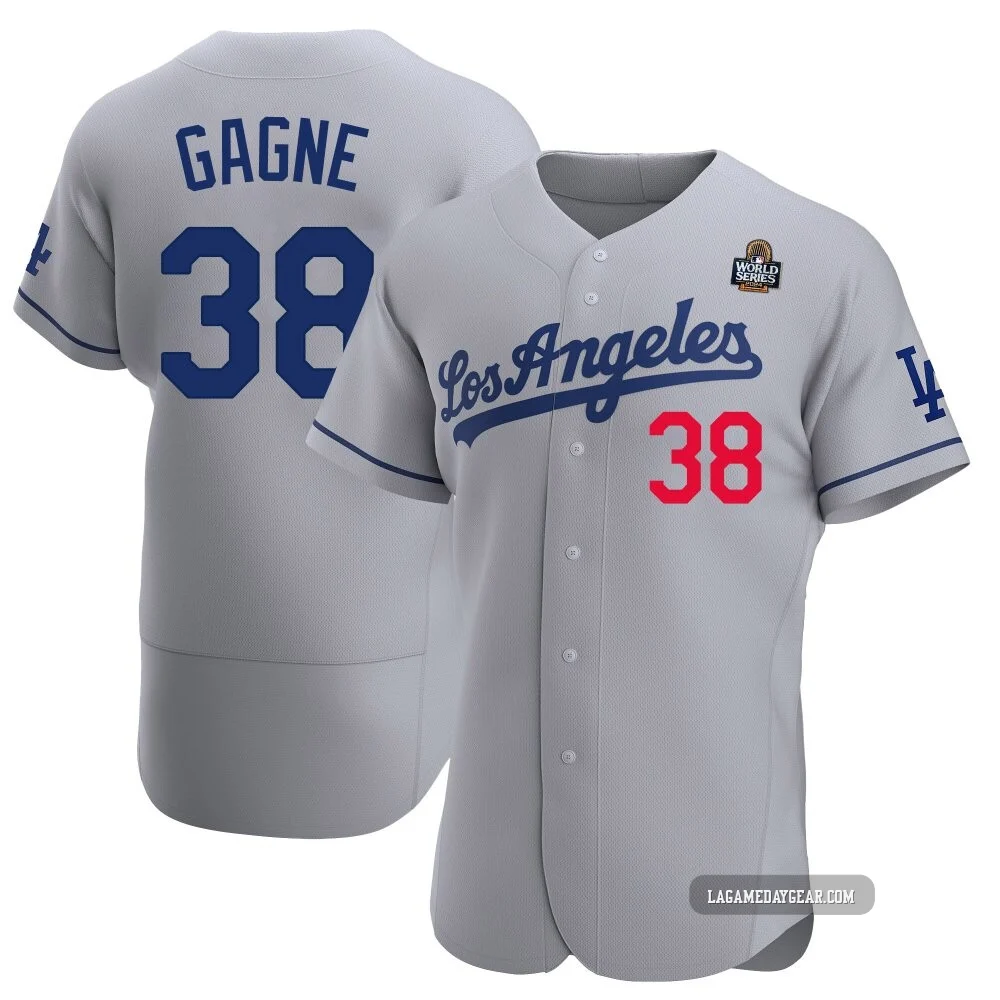 Eric Gagne ＃38 Los Angeles Dodgers Authentic Men's Gray Away Official 2024 World Series Jersey
