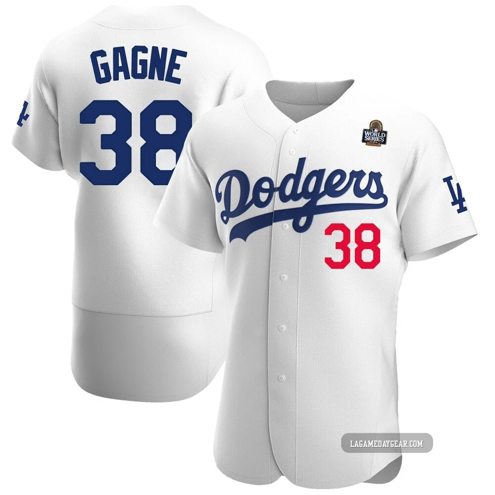 Eric Gagne ＃38 Los Angeles Dodgers Authentic Men's White Home Official 2024 World Series Jersey
