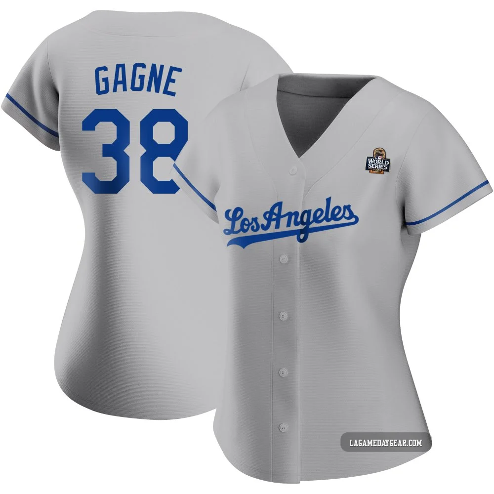 Eric Gagne ＃38 Los Angeles Dodgers Authentic Women's Gray Road 2024 World Series Jersey