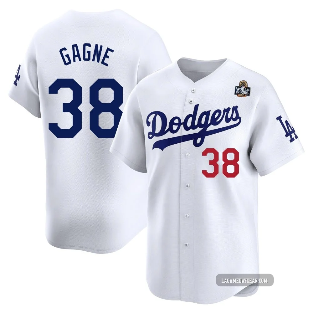 Eric Gagne ＃38 Los Angeles Dodgers Limited Youth White Home 2024 World Series Jersey