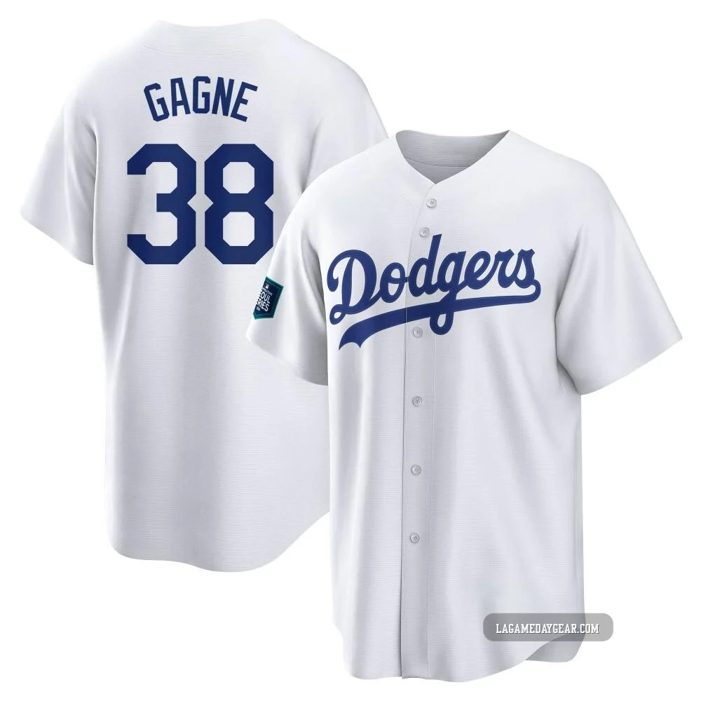 Eric Gagne ＃38 Los Angeles Dodgers Replica Youth White 2024 World Tour Seoul Series Home Jersey