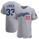 Eric Lauer ＃33 Los Angeles Dodgers Authentic Men's Gray Away Jersey