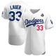 Eric Lauer ＃33 Los Angeles Dodgers Authentic Men's White Home Official 2024 World Series Jersey
