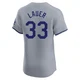 Eric Lauer ＃33 Los Angeles Dodgers Elite Men's Gray Road 2024 World Series Jersey