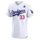 Eric Lauer ＃33 Los Angeles Dodgers Elite Men's White Home 2024 World Series Jersey