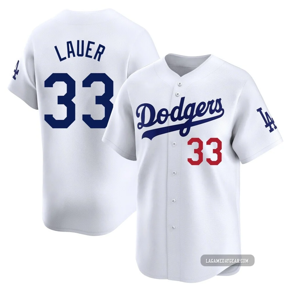 Eric Lauer ＃33 Los Angeles Dodgers Limited Youth White Home Jersey