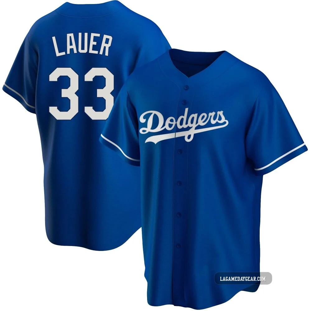 Eric Lauer ＃33 Los Angeles Dodgers Replica Men's Royal Alternate Jersey