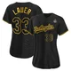 Eric Lauer ＃33 Los Angeles Dodgers Replica Women's Black Snake Skin City 2024 World Series Jersey