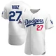 Esteury Ruiz ＃27 Los Angeles Dodgers Authentic Men's White Home Official 2024 World Series Champions Jersey