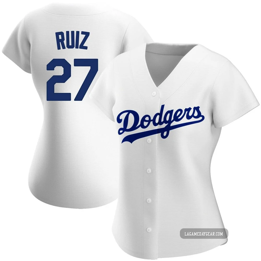 Esteury Ruiz ＃27 Los Angeles Dodgers Authentic Women's White Home Jersey