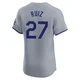 Esteury Ruiz ＃27 Los Angeles Dodgers Elite Men's Gray Road 2024 World Series Jersey