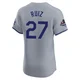Esteury Ruiz ＃27 Los Angeles Dodgers Elite Men's Gray Road World Series Champions Jersey