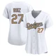 Esteury Ruiz ＃27 Los Angeles Dodgers Limited Women's Gold White 2025 Collection Jersey