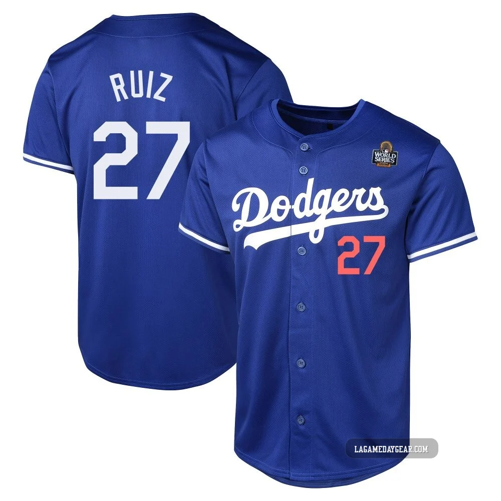 Esteury Ruiz ＃27 Los Angeles Dodgers Limited Youth Royal Alternate 2024 World Series Jersey