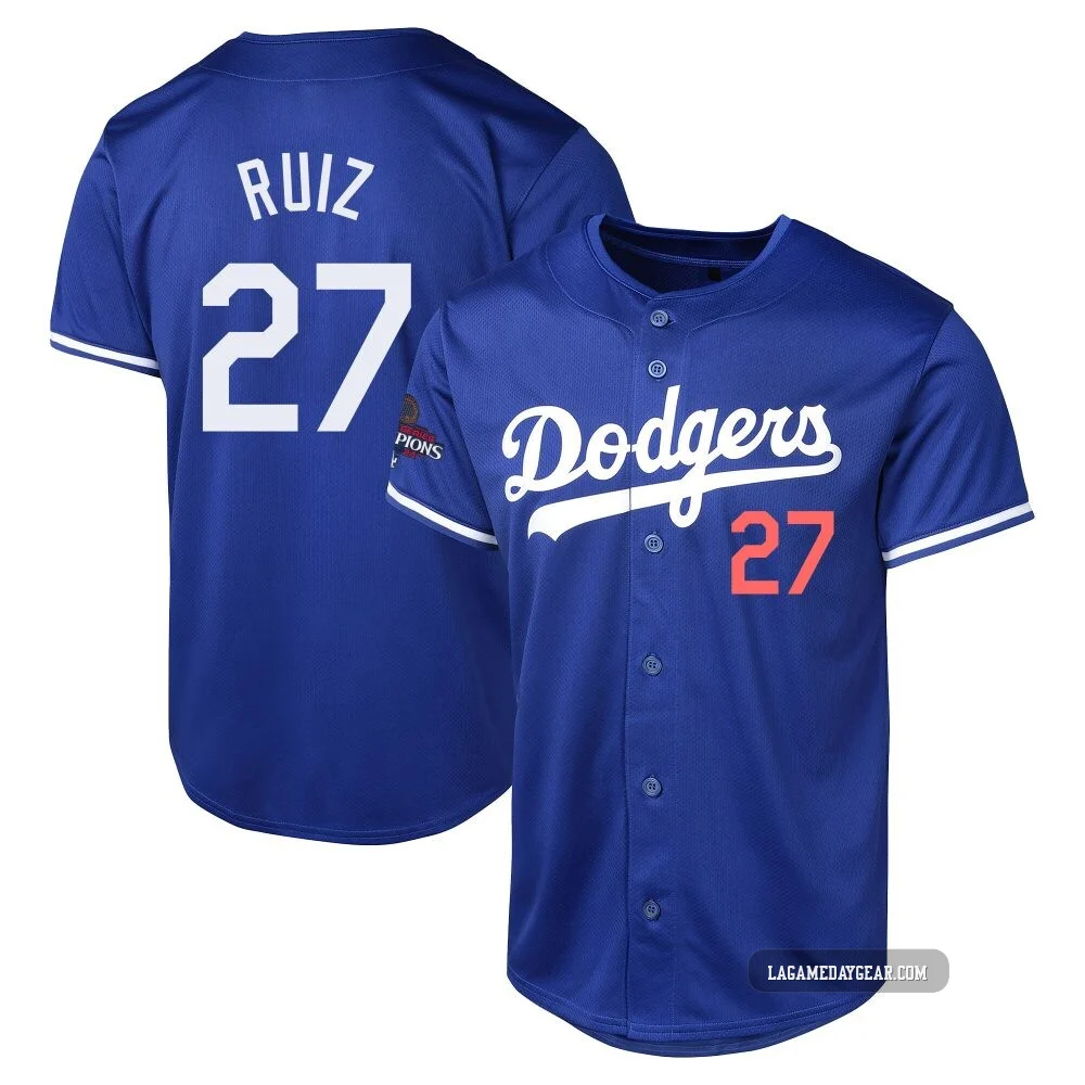 Esteury Ruiz ＃27 Los Angeles Dodgers Limited Youth Royal Alternate World Series Champions Jersey
