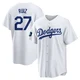 Esteury Ruiz ＃27 Los Angeles Dodgers Replica Men's White 2024 World Tour Seoul Series Home Jersey