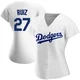 Esteury Ruiz ＃27 Los Angeles Dodgers Replica Women's White Home Jersey