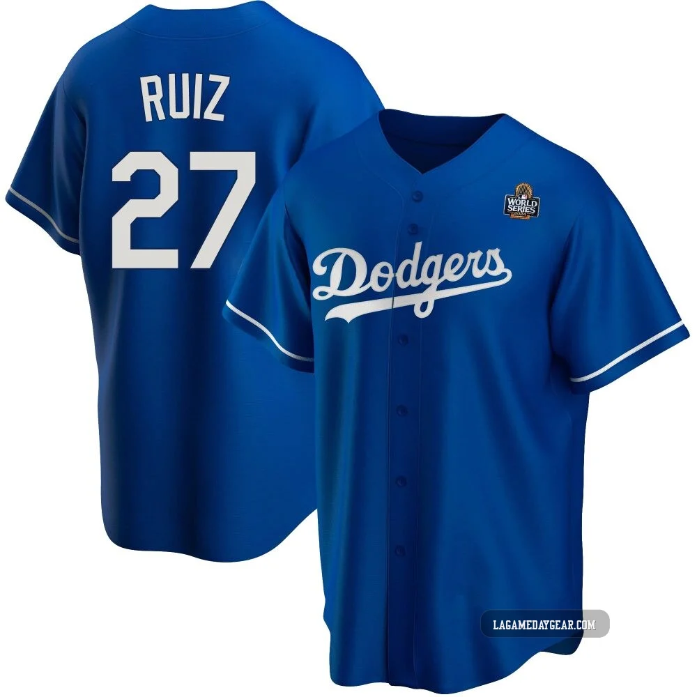 Esteury Ruiz ＃27 Los Angeles Dodgers Replica Youth Royal Alternate 2024 World Series Jersey
