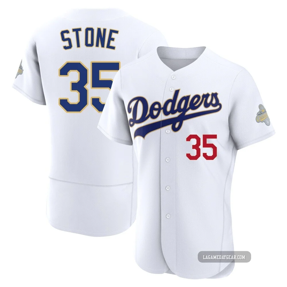 Gavin Stone ＃35 Los Angeles Dodgers Authentic Men's Gold White 2026 Collection Jersey