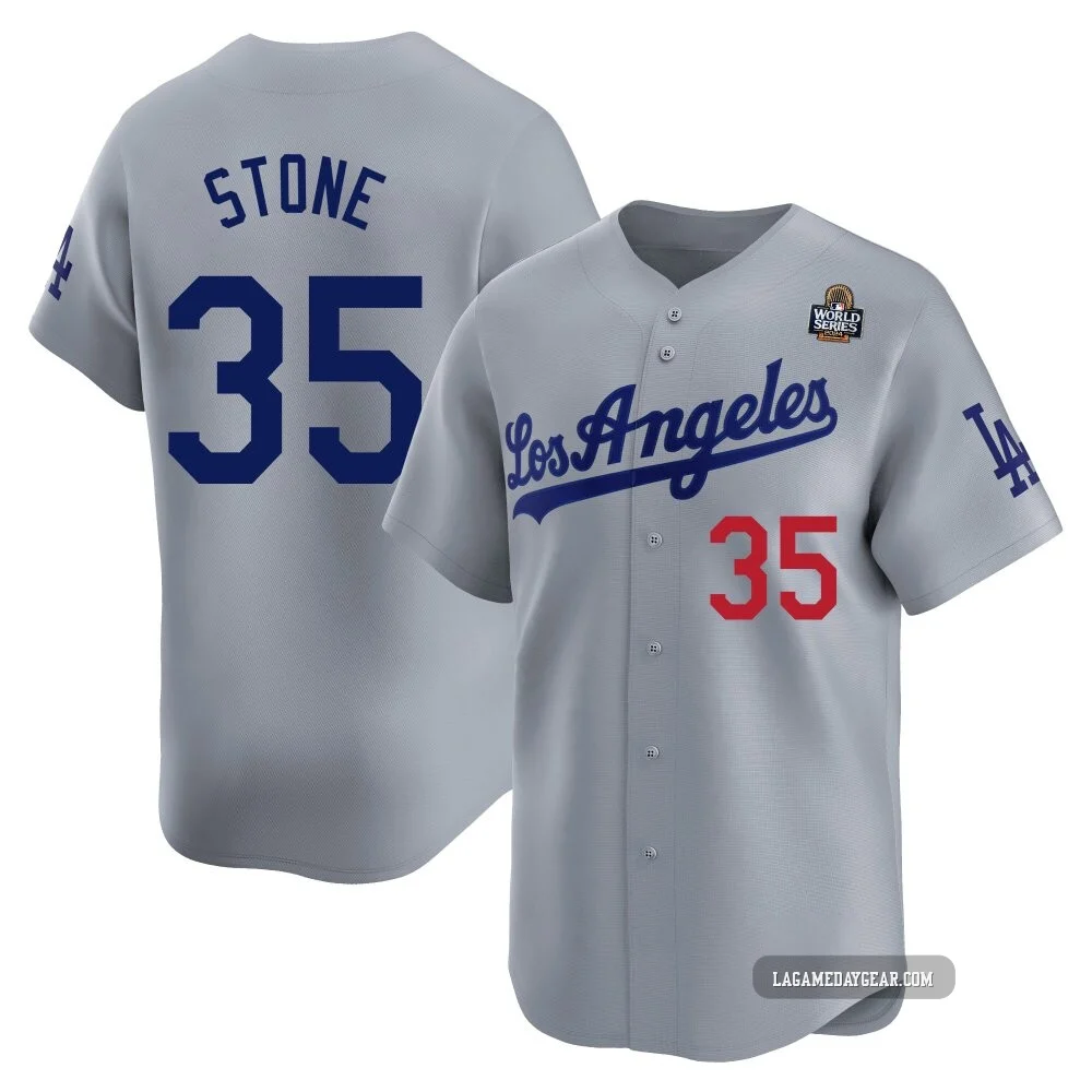 Gavin Stone ＃35 Los Angeles Dodgers Limited Men's Gray Away 2024 World Series Jersey