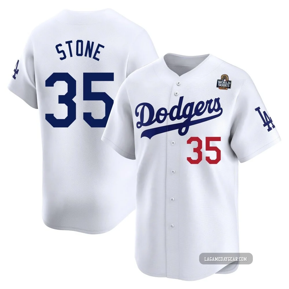 Gavin Stone ＃35 Los Angeles Dodgers Limited Men's White Home 2024 World Series Jersey