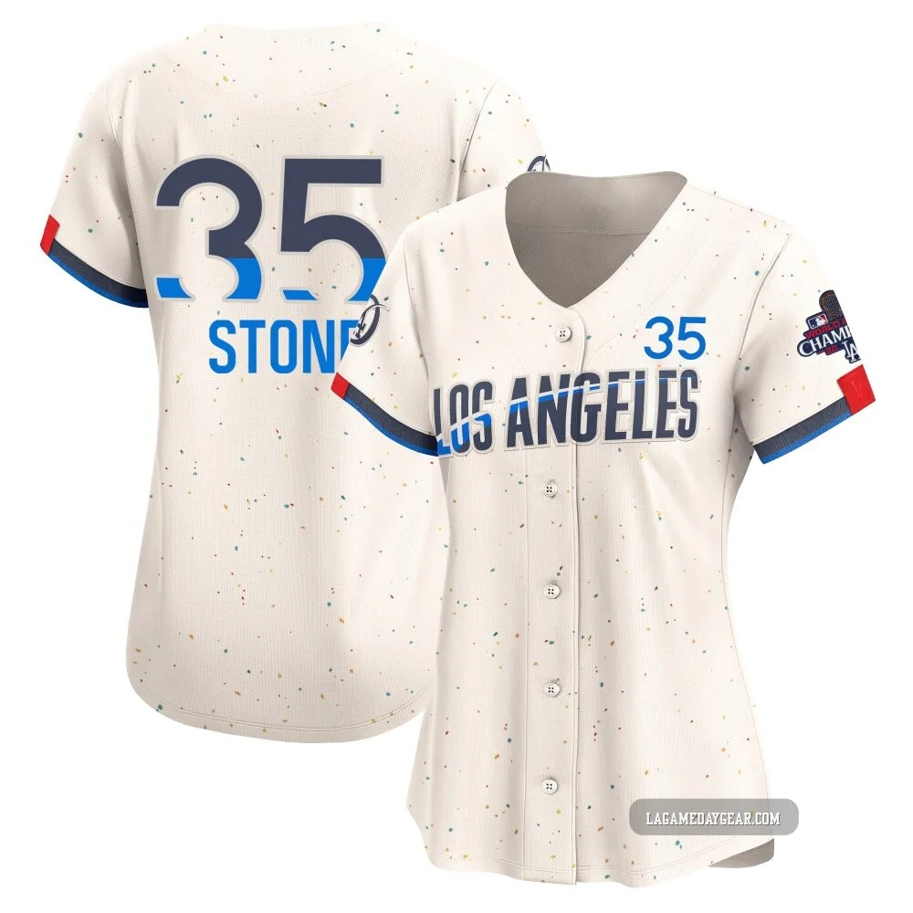 Gavin Stone ＃35 Los Angeles Dodgers Limited Women's Cream 2024 City Connect World Series Champions Jersey