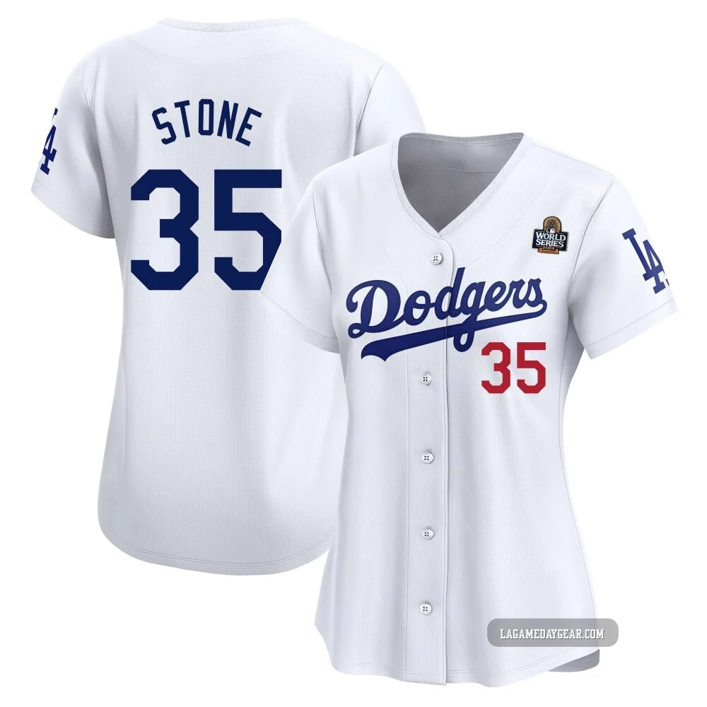 Gavin Stone ＃35 Los Angeles Dodgers Limited Women's White Home 2024 World Series Jersey