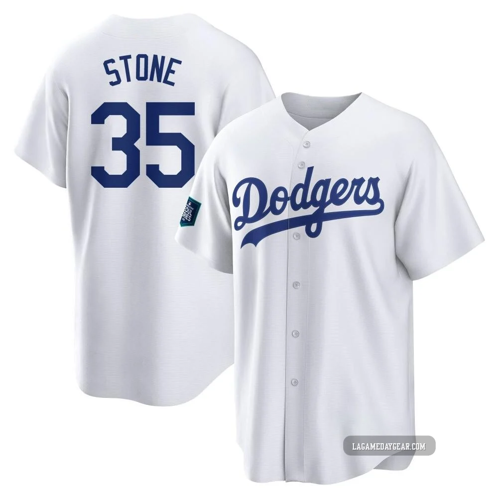 Gavin Stone ＃35 Los Angeles Dodgers Replica Men's White 2024 World Tour Seoul Series Home Jersey
