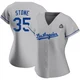 Gavin Stone ＃35 Los Angeles Dodgers Replica Women's Gray Road 2024 World Series Jersey