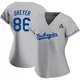 Jack Dreyer ＃86 Los Angeles Dodgers Authentic Women's Gray Road 2024 World Series Jersey