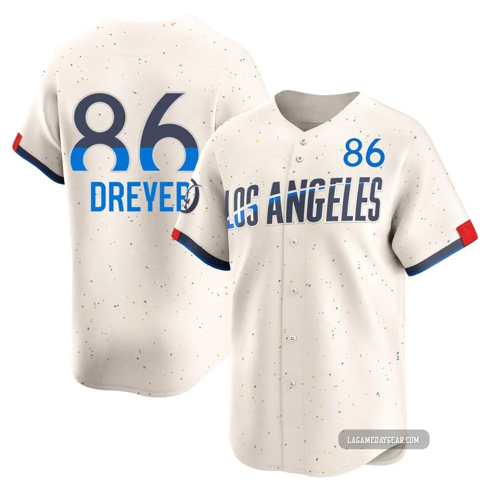 Jack Dreyer ＃86 Los Angeles Dodgers Limited Men's Cream 2024 City Connect Jersey