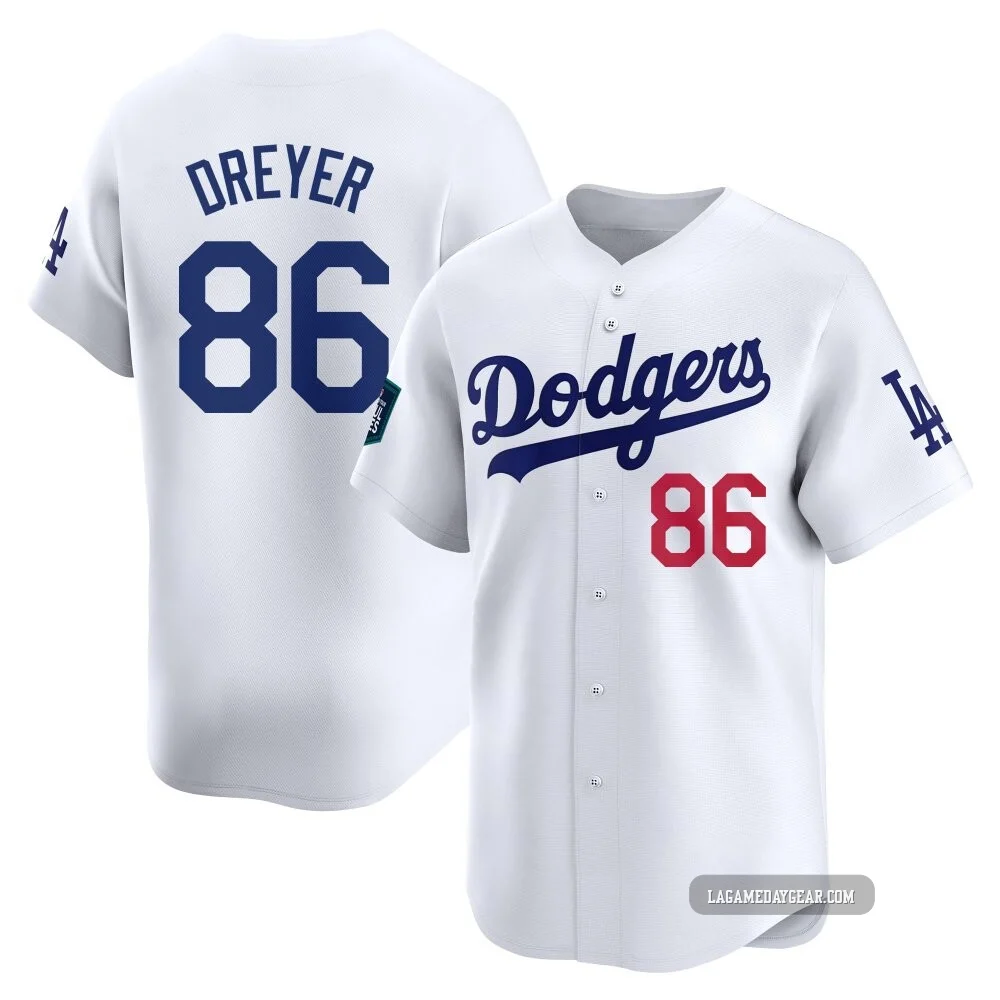 Jack Dreyer ＃86 Los Angeles Dodgers Limited Men's White 2024 World Tour Seoul Series Home Jersey