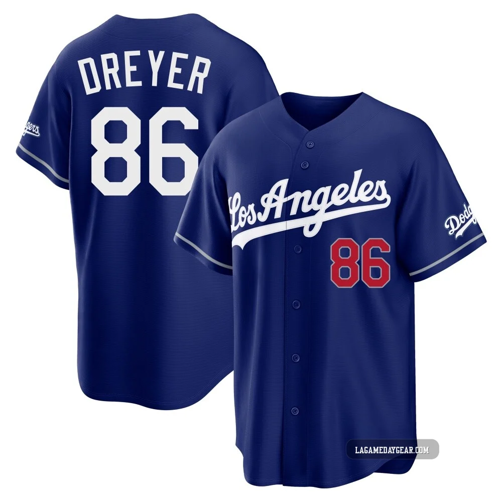 Jack Dreyer ＃86 Los Angeles Dodgers Limited Youth Royal Alternate Stadium Jersey