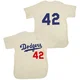 Jackie Robinson ＃42 Los Angeles Dodgers Authentic Men's Cream Throwback Jersey