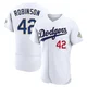 Jackie Robinson ＃42 Los Angeles Dodgers Authentic Men's Gold White 2026 Collection Jersey