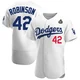 Jackie Robinson ＃42 Los Angeles Dodgers Authentic Men's White Home Official 2024 World Series Jersey