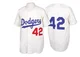 Jackie Robinson ＃42 Los Angeles Dodgers Authentic Men's White Throwback Jersey