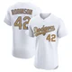 Jackie Robinson ＃42 Los Angeles Dodgers Elite Men's Gold White 2025 Collection Jersey