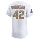 Jackie Robinson ＃42 Los Angeles Dodgers Elite Men's Gold White 2025 Collection Jersey