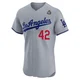 Jackie Robinson ＃42 Los Angeles Dodgers Elite Men's Gray Road 2024 World Series Jersey