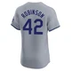 Jackie Robinson ＃42 Los Angeles Dodgers Elite Men's Gray Road Jersey