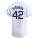 Jackie Robinson ＃42 Los Angeles Dodgers Elite Men's White Home 2024 World Series Jersey