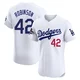 Jackie Robinson ＃42 Los Angeles Dodgers Elite Men's White Home World Series Champions Jersey