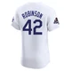 Jackie Robinson ＃42 Los Angeles Dodgers Elite Men's White Home World Series Champions Jersey