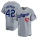 Jackie Robinson ＃42 Los Angeles Dodgers Limited Men's Gray Away World Series Champions Jersey