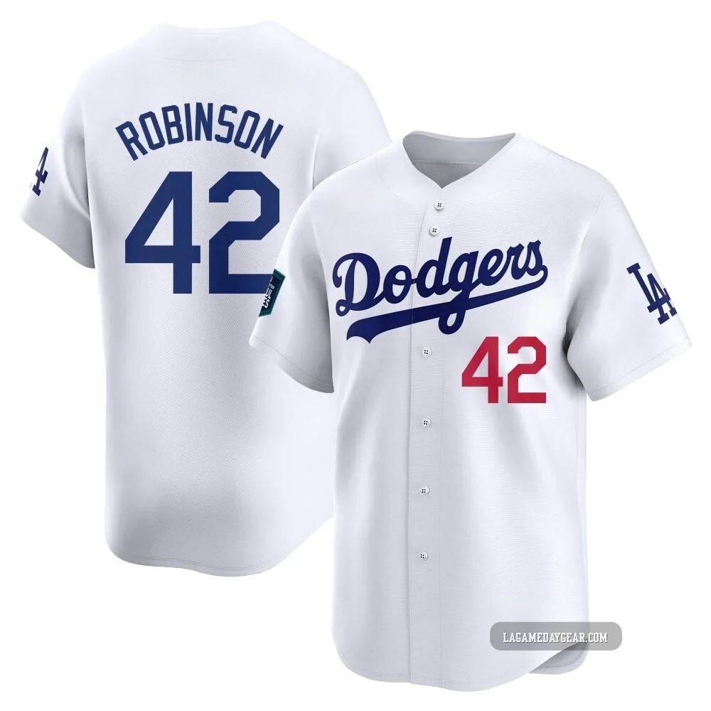 Jackie Robinson ＃42 Los Angeles Dodgers Limited Men's White 2024 World Tour Seoul Series Home Jersey