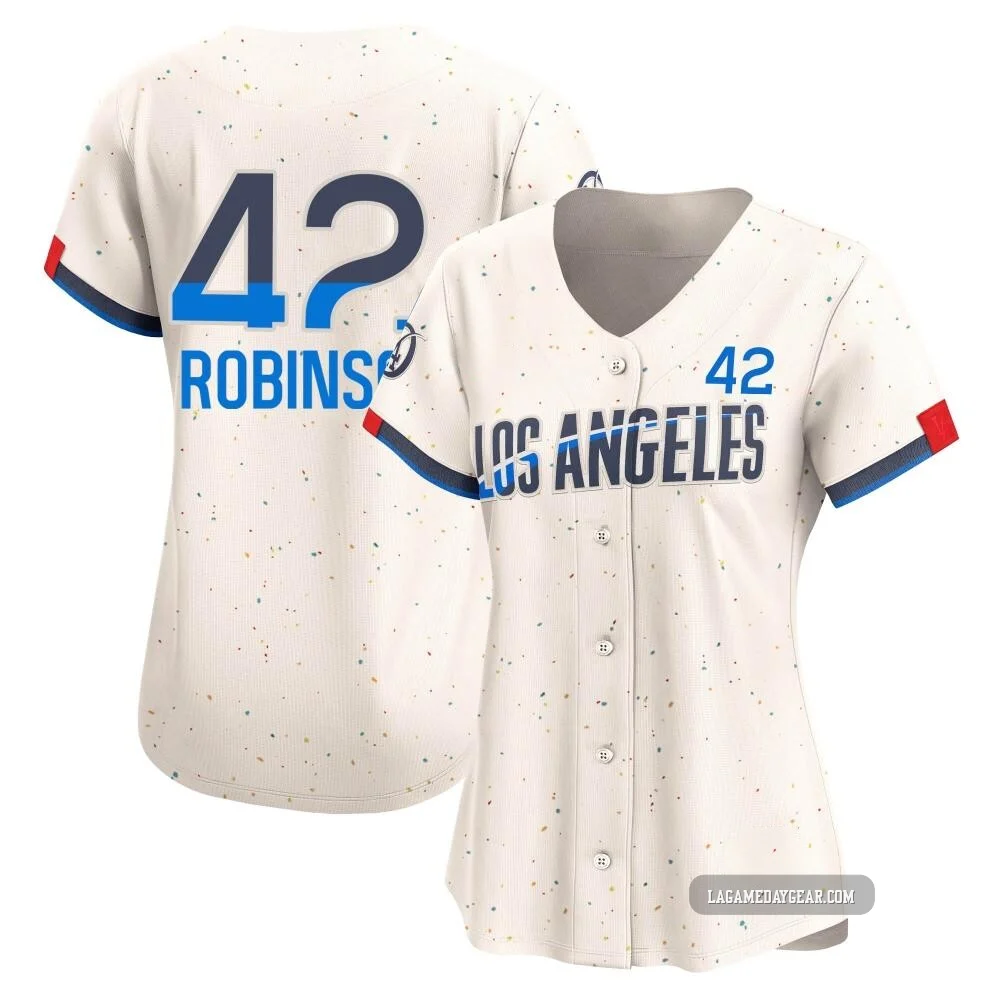 Jackie Robinson ＃42 Los Angeles Dodgers Limited Women's Cream 2024 City Connect Jersey