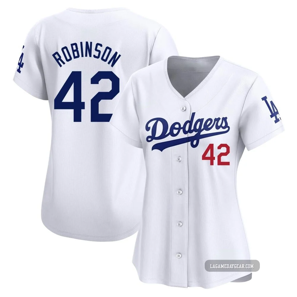 Jackie Robinson ＃42 Los Angeles Dodgers Limited Women's White Home Jersey