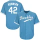 Jackie Robinson ＃42 Los Angeles Dodgers Replica Men's Light Blue Throwback Jersey